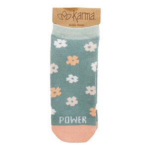 Karma Ankle Socks Women Boy Flower Power 60's Retro Child Peace Love NEW NWT